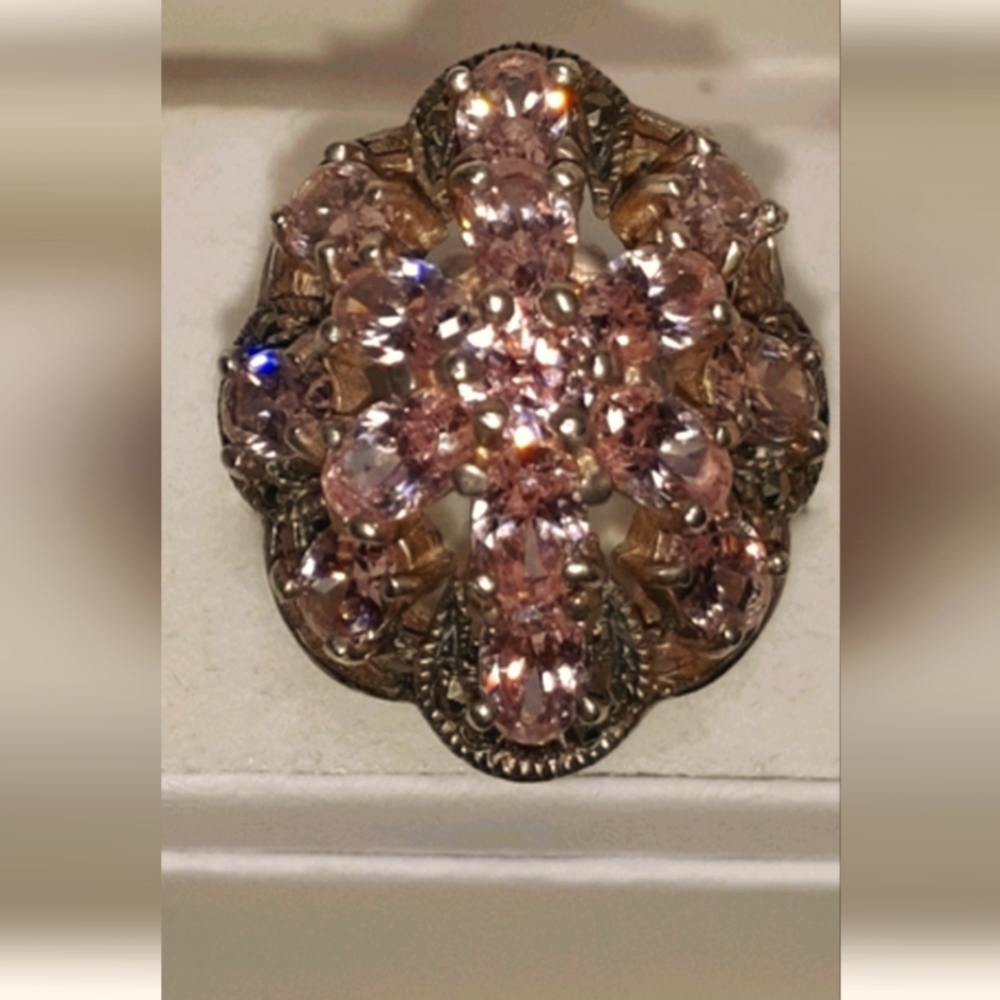 BOLD/CHUNKY Light pink stones & Marcasite